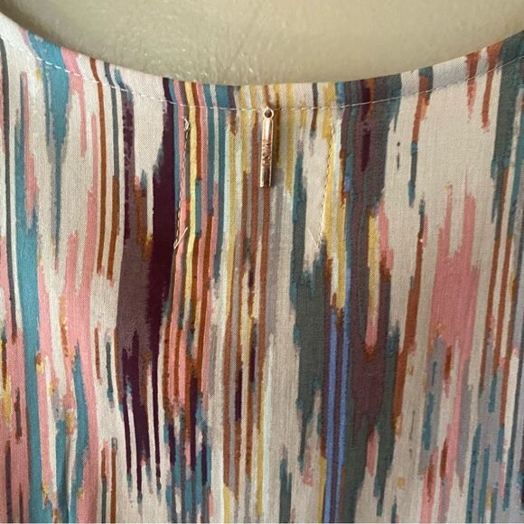 Misa Los Angeles Rena Kaftan Dress Cotton-blend abstract print gather tie maxi - Picture 12 of 13